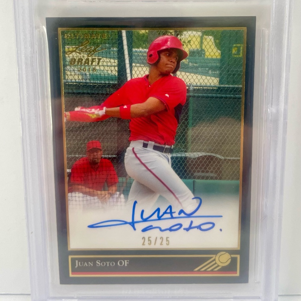 Juan Soto 2018 Leaf Ultimate Draft Gold #BG-JS2 Rookie Auto BGS 8.5 25/25